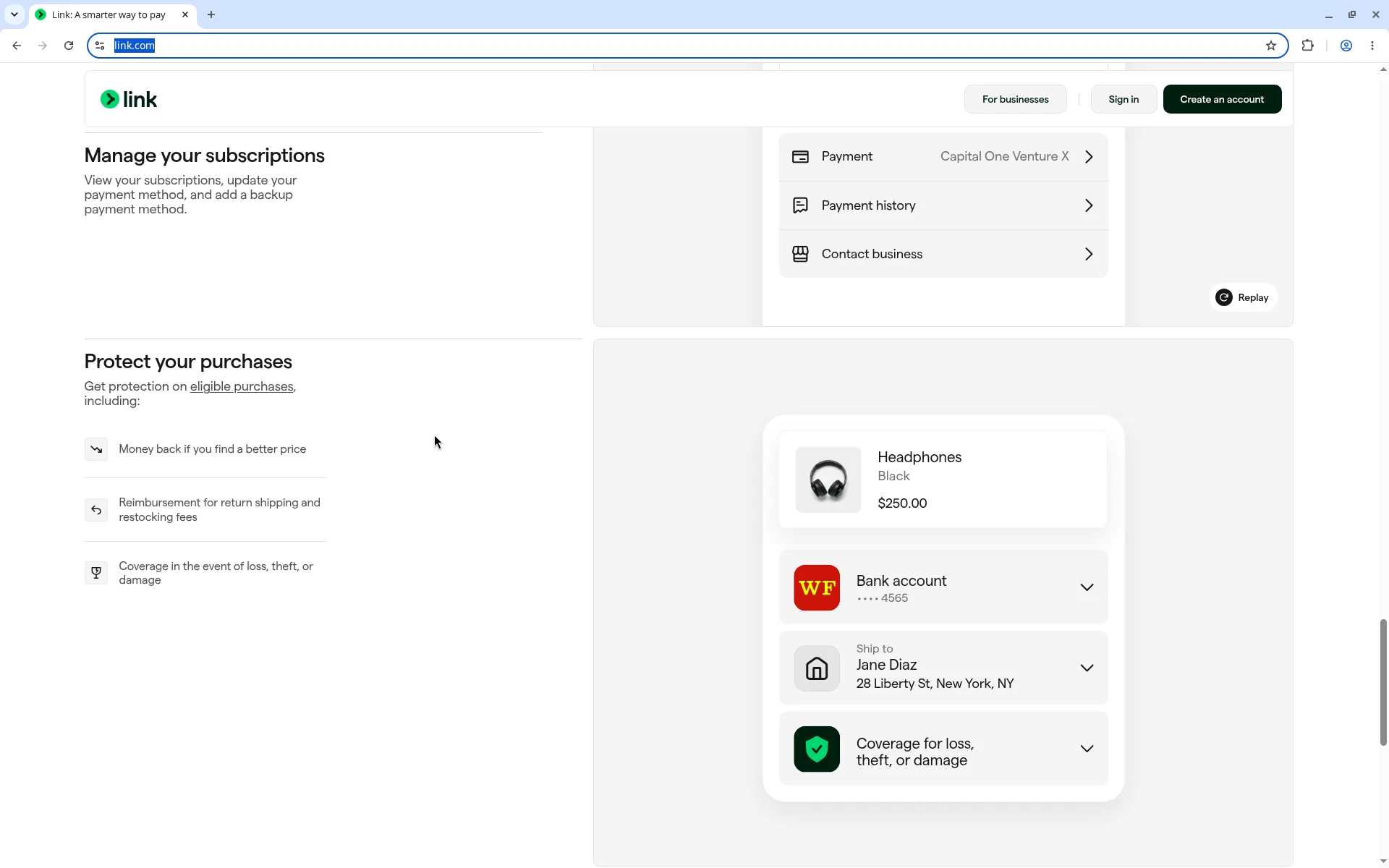 Link reference screenshot: list rows